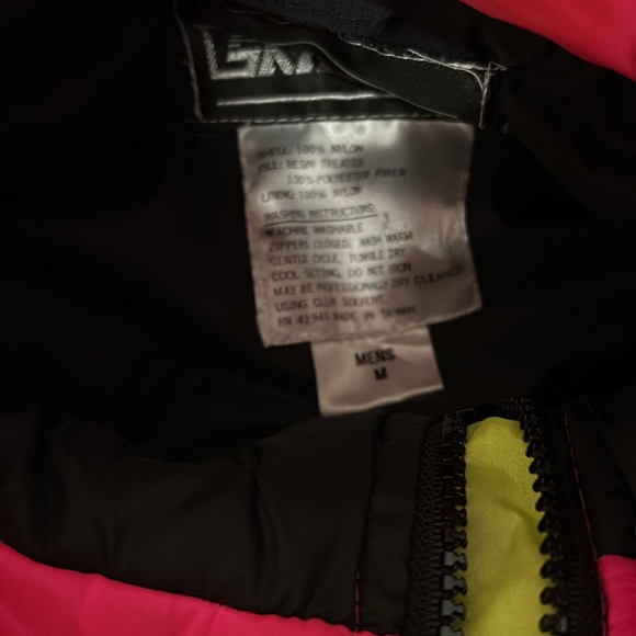 Vtg Skiique Head sportswear back Neon pink yellow colorblock puffer ski jacket M - Picture 4 of 6